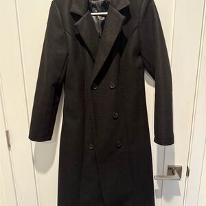 Set of 2- Classic Black/Tan Double-Breasted Women's Coat